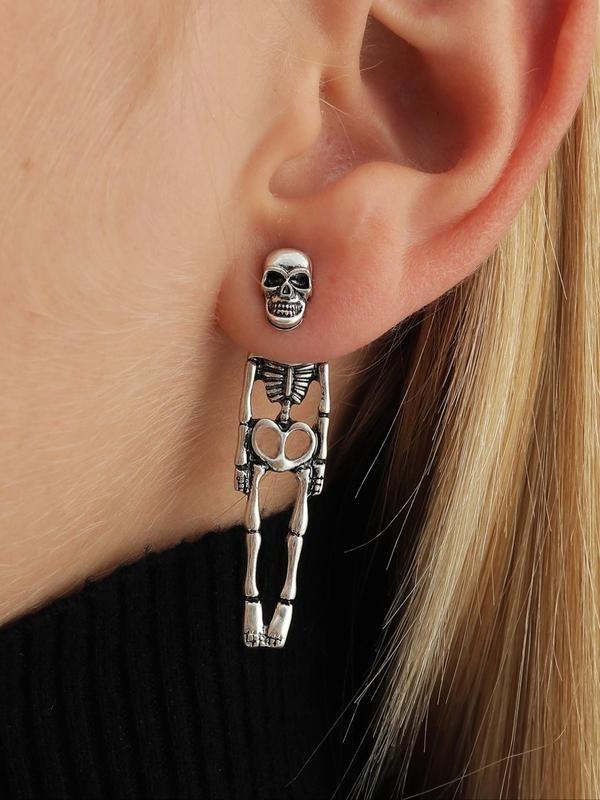 Halloween Skeleton Earrings for Women, Cute Gothic Skull Dangle Earrings, Spooky Party Jewelry, Skeleton Costume Accessories Gift
