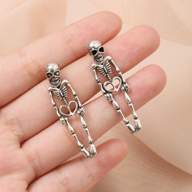 Halloween Skeleton Earrings for Women, Cute Gothic Skull Dangle Earrings, Spooky Party Jewelry, Skeleton Costume Accessories Gift