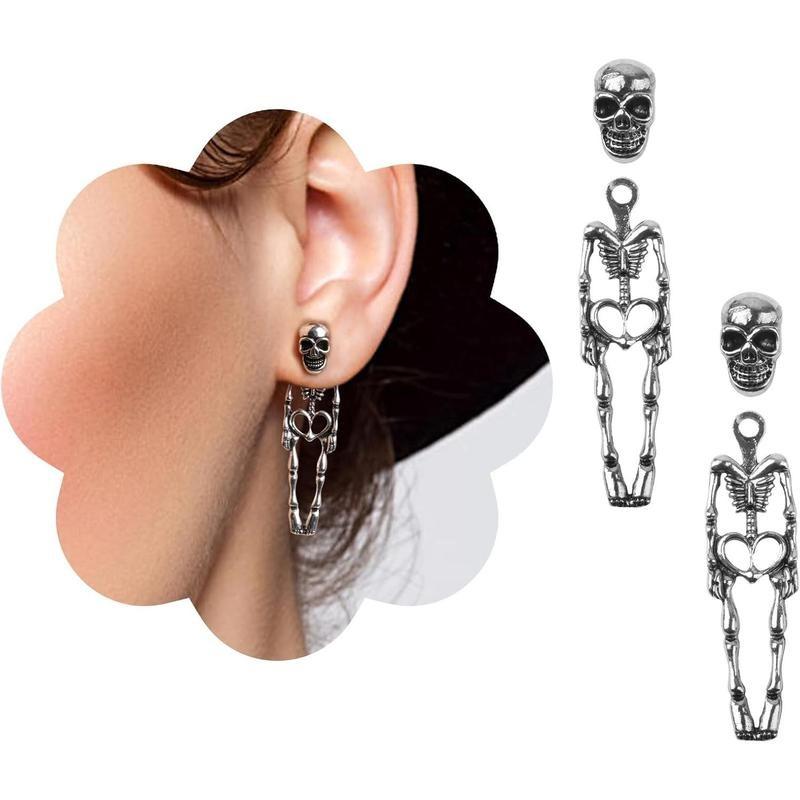 Halloween Skeleton Earrings for Women, Cute Gothic Skull Dangle Earrings, Spooky Party Jewelry, Skeleton Costume Accessories Gift