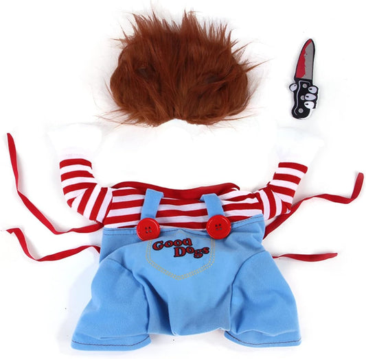 Funny Halloween Pet Costume, Dog and Cat Killer Costume Outfit, Cute Horror Pet Costume Clothes, Halloween Party Photo Props