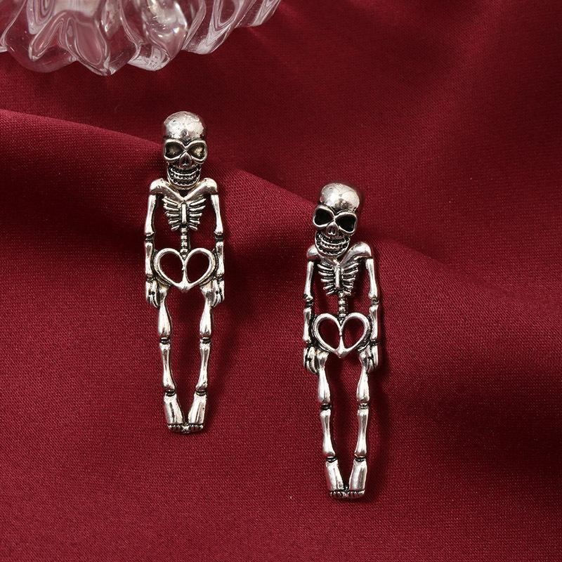 Halloween Skeleton Earrings for Women, Cute Gothic Skull Dangle Earrings, Spooky Party Jewelry, Skeleton Costume Accessories Gift