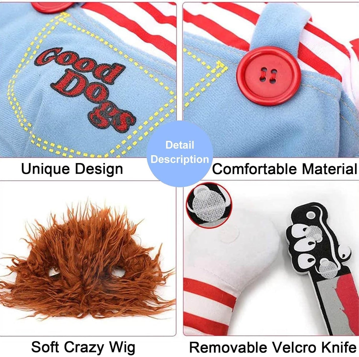 Funny Halloween Pet Costume, Dog and Cat Killer Costume Outfit, Cute Horror Pet Costume Clothes, Halloween Party Photo Props