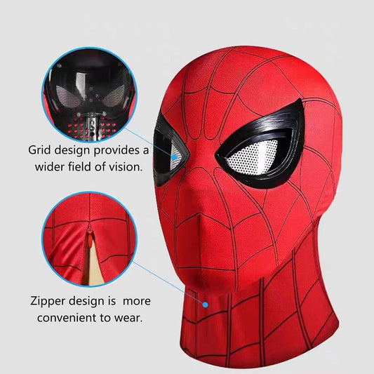 Moving LED Eyes Superhero Mask, Remote Control Cosplay Mask, USB Rechargeable Halloween Costume Gift