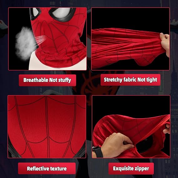 Moving LED Eyes Superhero Mask, Remote Control Cosplay Mask, USB Rechargeable Halloween Costume Gift