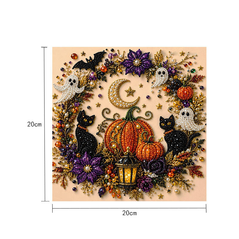 Halloween Ghost Pearl Diamond Art DIY Kit Spooky Cute 3D Diamond Painting Crafts for Adults DIY Home Decor Wall Art Beginner