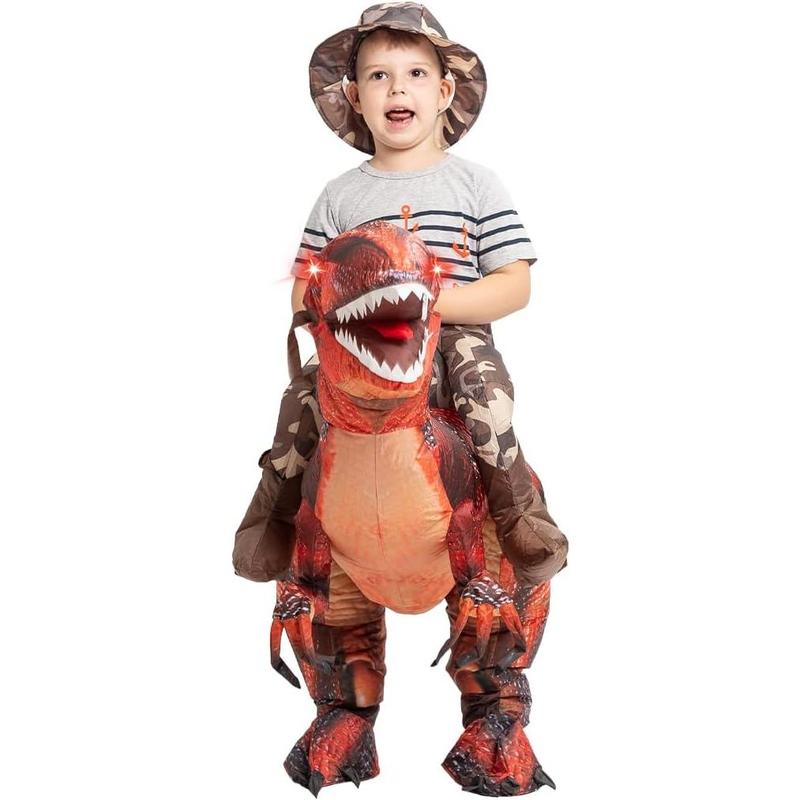 Inflatable Dinosaur Costume for Kids, T Rex Costume, Funny Halloween Costume Outfit, Party Dress Up Suit