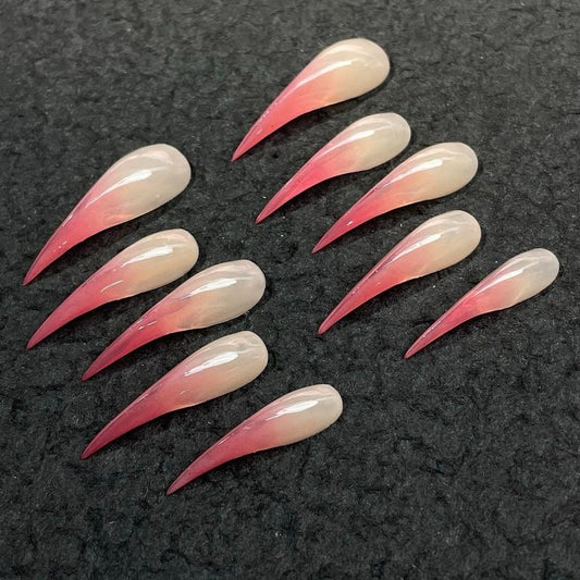 Pink Ombre Stiletto Nail Tips