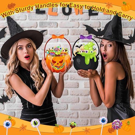 Halloween Treat Bags for Kids, Reusable Candy Bags with Ghost Pumpkin Design, Trick or Treat Party Favor Bags